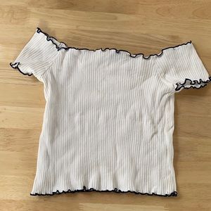 Zara Medium White Off the Shoulder Top